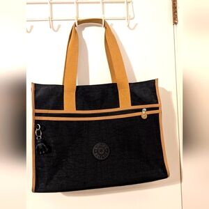 Kipling Stylish Black and Tan Tote Bag